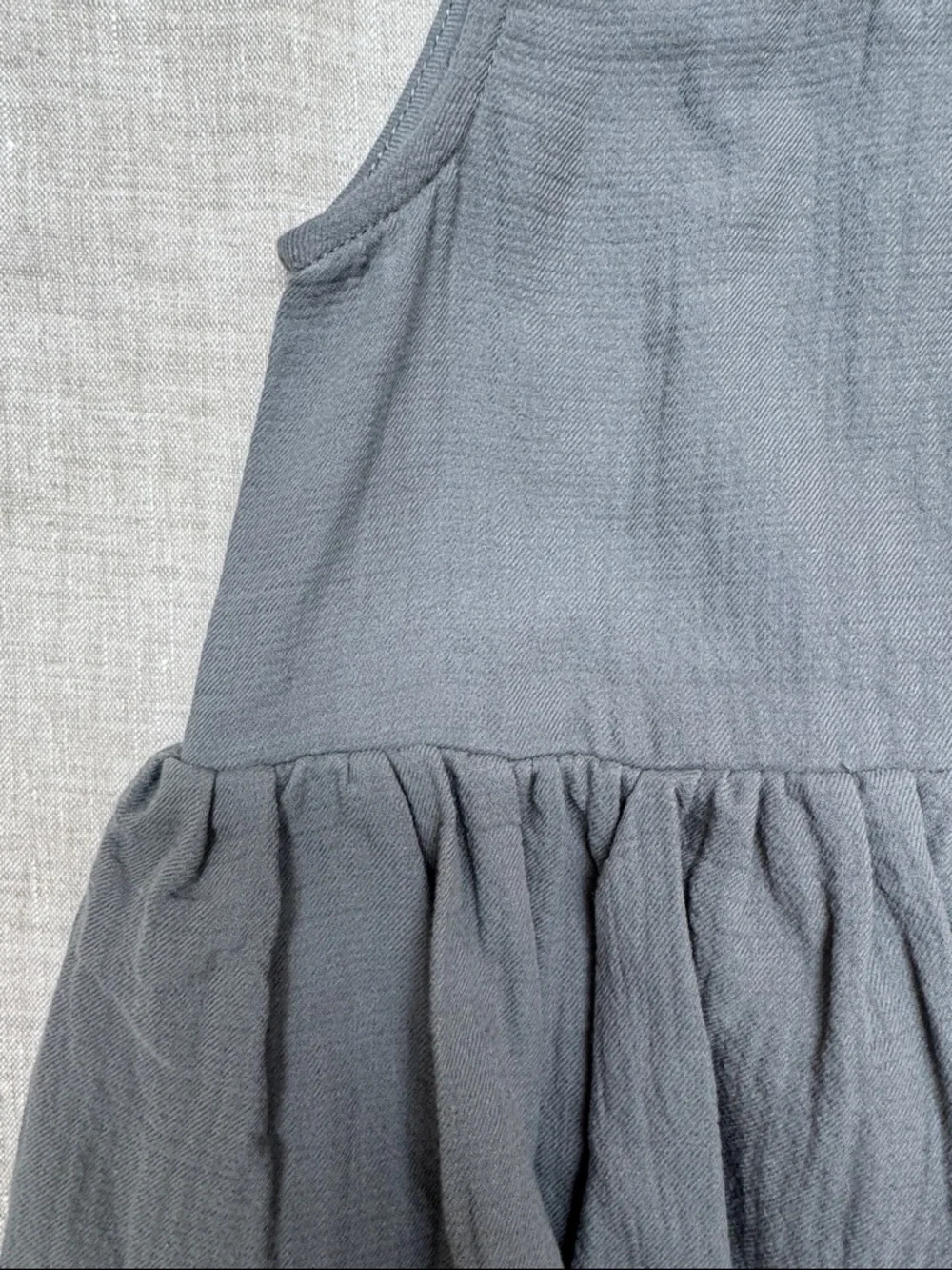 Quincy Mae 18-24mo Dusty Blue 100% Cotton Baby One-Piece Dress Bodysuit - Picture 4 of 6